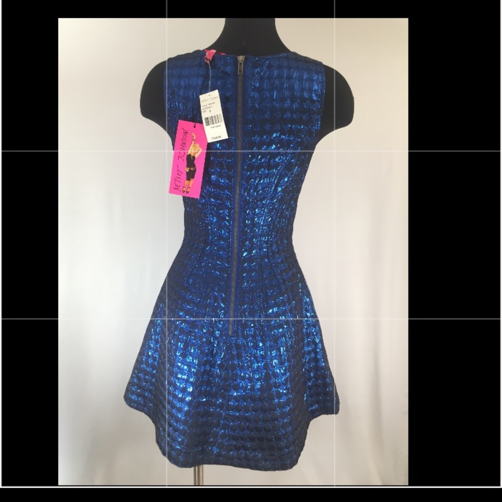 Betsey Johnson Metallic Blue Party Dress
